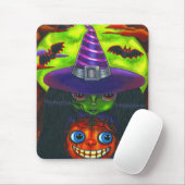 Halloween Pumpkin Hexe Mousepad (Mit Mouse)