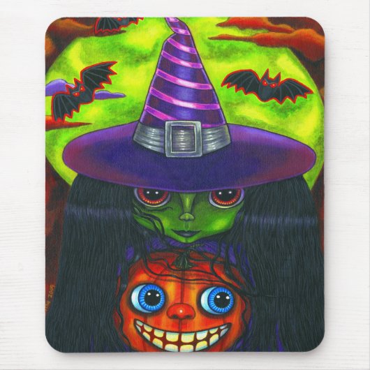Halloween Pumpkin Hexe Mousepad (Vorne)