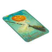 Halloween Pumpkin Hexe Vintage Postkarte Magnet (Rechte Seite)