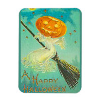 Halloween Pumpkin Hexe Vintage Postkarte