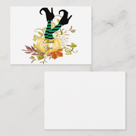 Halloween Pumpkin Hexen Legs Danke Karte (Vorne/Hinten)