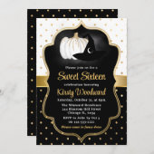 Halloween Pumpkin & Hexenhut 16 . Geburtstag Einladung (Vorne/Hinten)