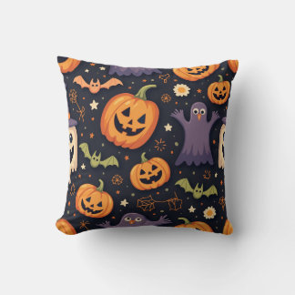 Halloween Pumpkin Hexenhut Pattern Kissen Kissen