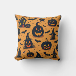 Halloween Pumpkin Hexenhut Pattern Kissen Kissen