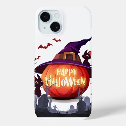Halloween Pumpkin, Hexenhut und Schwarze Katzen Case-Mate iPhone Hülle (Rückseite)