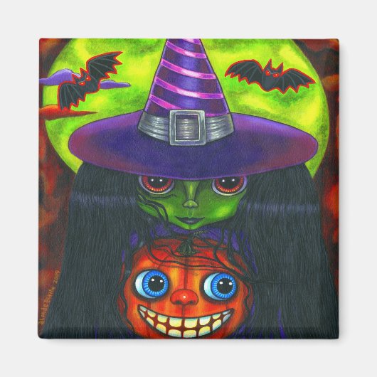 Halloween Pumpkin Hexenmagnet Magnet (Vorne)