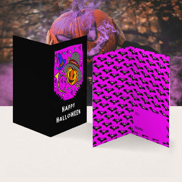 Halloween Pumpkin Horn Bat-Klassenaustauschkarte Visitenkarten