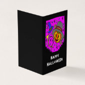 Halloween Pumpkin Horn Bat-Klassenaustauschkarte Visitenkarten (Vorderseite)