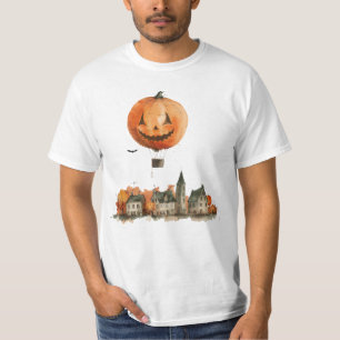 Halloween Pumpkin Hot Air Ballon Spuk Village T-Shirt