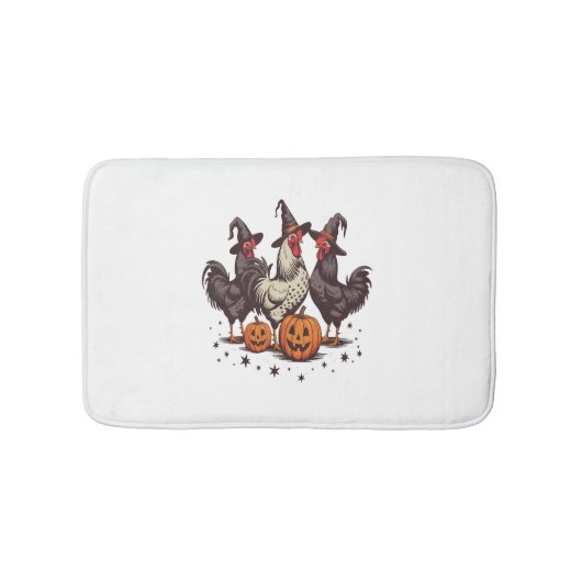 Halloween Pumpkin-Hühnerwitscher Fall Badematte (Vorderseite)
