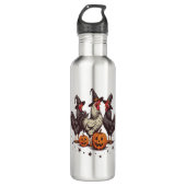 Halloween Pumpkin-Hühnerwitscher Fall Edelstahlflasche (Vorderseite)