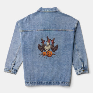 Halloween Pumpkin-Hühnerwitscher Fall Jeansjacke