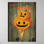 Halloween Pumpkin Ice Creme Cone Poster (Vorne)