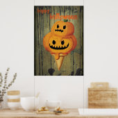Halloween Pumpkin Ice Creme Cone Poster (Küche)