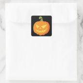 Halloween Pumpkin Illustration Funny Beängstigende Quadratischer Aufkleber (Tasche)