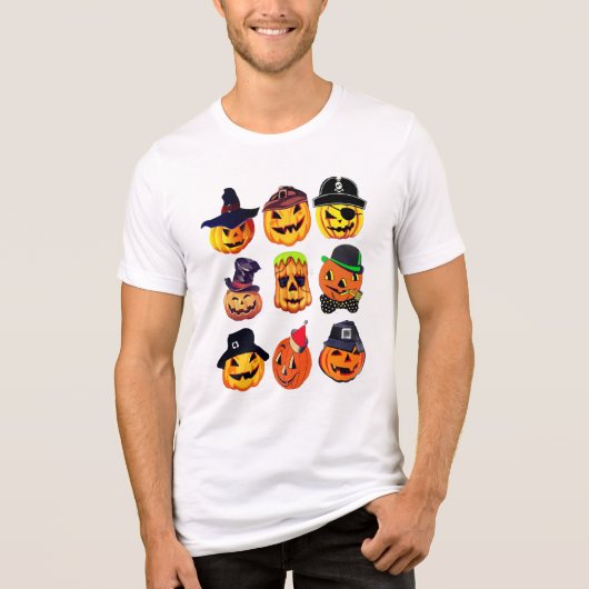 Halloween Pumpkin Jack Lantern Crew Neck T - Shirt (Vorderseite)