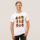 Halloween Pumpkin Jack Lantern Crew Neck T - Shirt (Vorderseite voll)