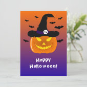 Halloween Pumpkin Jack o’ Lantern Hexenhut (Stehend Vorderseite)