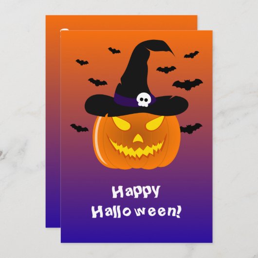 Halloween Pumpkin Jack o’ Lantern Hexenhut (Vorne/Hinten)