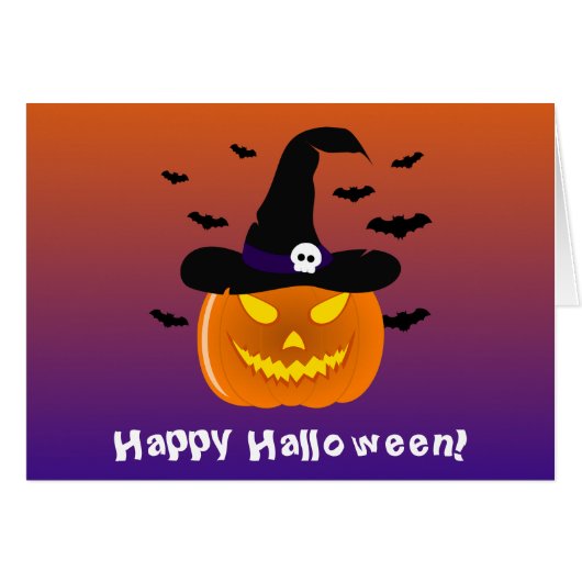 Halloween Pumpkin Jack o’ Lantern Hexenhut (Vorderseite (Horizontal))