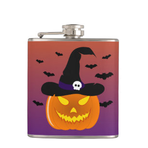 Halloween Pumpkin Jack o’ Lantern Hexenhut Flachmann