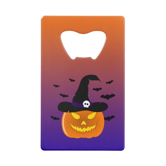 Halloween Pumpkin Jack o’ Lantern Hexenhut Geldbeutel Flaschenöffner (Vorderseite)