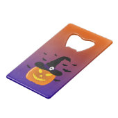 Halloween Pumpkin Jack o’ Lantern Hexenhut Geldbeutel Flaschenöffner (Rückseite Schrägansicht)