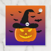 Halloween Pumpkin Jack o’ Lantern Hexenhut Geschenkanhänger (Rückseite)