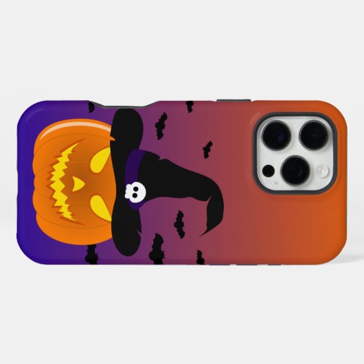 Halloween Pumpkin Jack o’ Lantern Hexenhut iPhone Hülle (Rückseite (Horizontal))