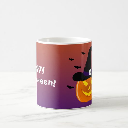 Halloween Pumpkin Jack o’ Lantern Hexenhut Kaffeetasse (Mittel)