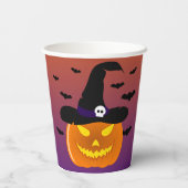 Halloween Pumpkin Jack o’ Lantern Hexenhut Pappbecher (Rückseite)