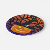Halloween Pumpkin Jack o’ Lantern Hexenhut Pappteller (Schrägansicht)