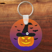 Halloween Pumpkin Jack o’ Lantern Hexenhut Schlüsselanhänger (Rückseite)