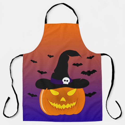 Halloween Pumpkin Jack o’ Lantern Hexenhut Schürze (Vorderseite)