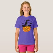 Halloween Pumpkin Jack o’ Lantern Hexenhut T-Shirt (Vorne ganz)