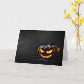 Halloween Pumpkin Jack-O-Lantern Spooky Karte (Gelbe Blume)