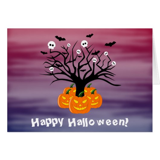 Halloween Pumpkin Jack o’ Lantern Totenbaum (Vorderseite (Horizontal))