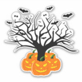 Halloween Pumpkin Jack o’ Lantern Totenbaum Aufkleber (Vorderseite)