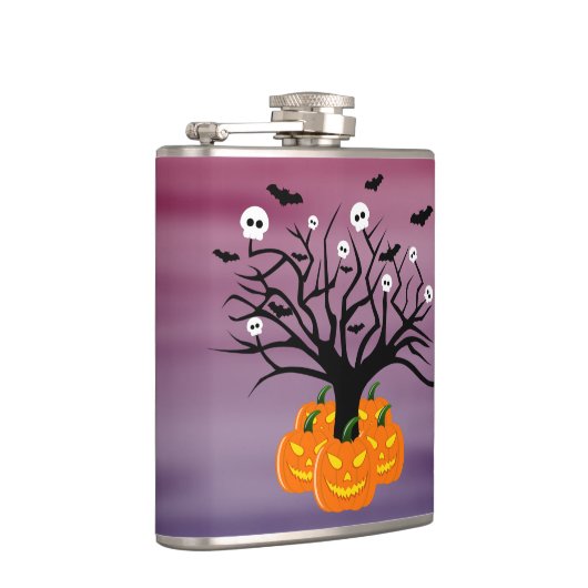 Halloween Pumpkin Jack o’ Lantern Totenbaum Flachmann (Rechts)