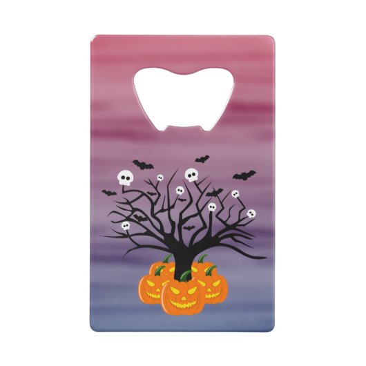Halloween Pumpkin Jack o’ Lantern Totenbaum Geldbeutel Flaschenöffner (Rückseite)