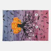 Halloween Pumpkin Jack o’ Lantern Totenbaum Geschirrtuch (Horizontal)