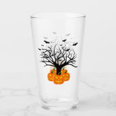 Halloween Pumpkin Jack o’ Lantern Totenbaum Glas (Vorderseite)