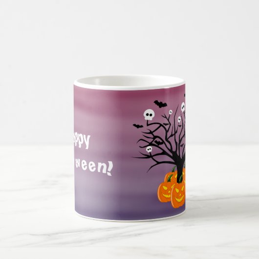 Halloween Pumpkin Jack o’ Lantern Totenbaum Kaffeetasse (Mittel)