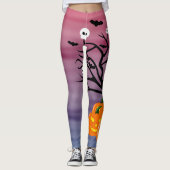 Halloween Pumpkin Jack o’ Lantern Totenbaum Leggings (Vorderseite)