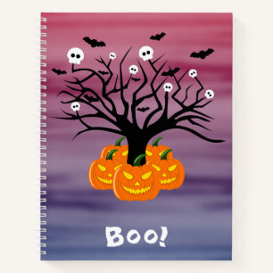 Halloween Pumpkin Jack o’ Lantern Totenbaum Notizblock
