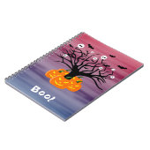 Halloween Pumpkin Jack o’ Lantern Totenbaum Notizblock (Linke Seite)