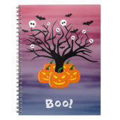 Halloween Pumpkin Jack o’ Lantern Totenbaum Notizblock (Vorderseite)