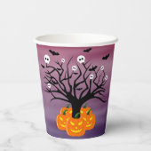 Halloween Pumpkin Jack o’ Lantern Totenbaum Pappbecher (Rückseite)