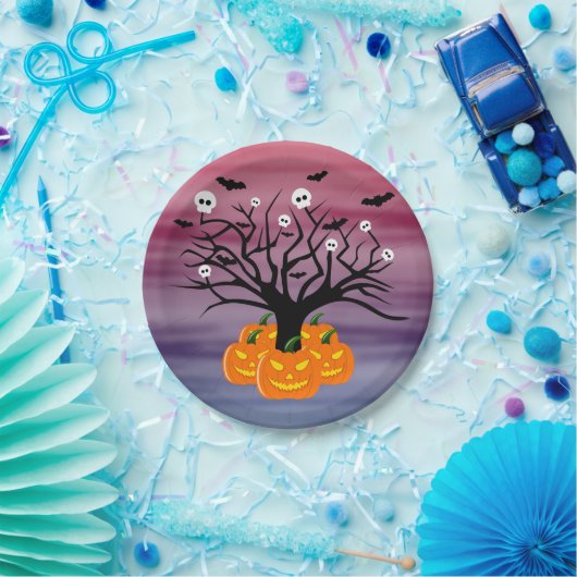 Halloween Pumpkin Jack o’ Lantern Totenbaum Pappteller (Party)
