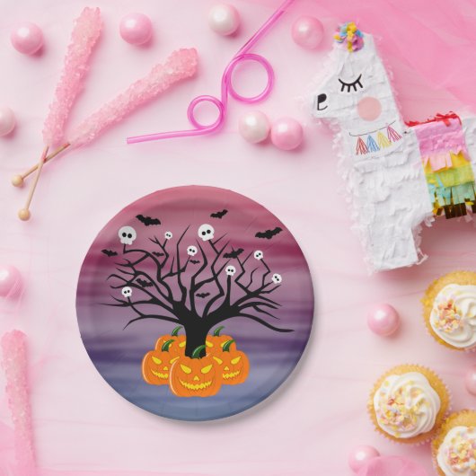Halloween Pumpkin Jack o’ Lantern Totenbaum Pappteller (Party)